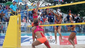 Melihat Sengitnya Semifinal Voli Pantai Indonesia vs China