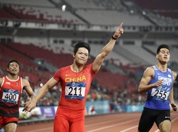 Su Bingtian Tercatat Jadi Manusia Tercepat Asia di GBK