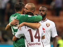 Gol dari Soualiho Meite di menit ke-68 kemudian memastikan Torino pulang dari Giuseppe Meazza dengan satu poin. Foto: Emilio Andreoli/Getty Images