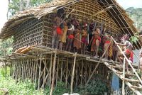 Tari Tumbuk Rumah di rumah panggung, Rumah Kaki Seribu (Masaul/detikTravel)