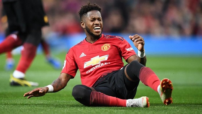 MANCHESTER, ENGLAND - AUGUST 27:  Fred of Manchester United reacts during the Premier League match between Manchester United and Tottenham Hotspur at Old Trafford on August 27, 2018 in Manchester, United Kingdom.  (Photo by Clive Mason/Getty Images)