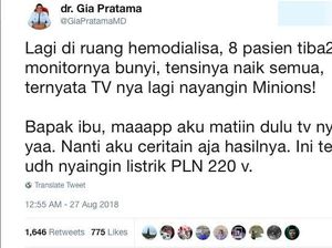 Viral Kisah Pasien Hemodialisis Tensinya Naik Gara-gara Nonton Minions