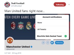 Siap-siap pasang notifikasi untuk kabar Mourinho dipecat. Foto: Twitter