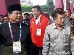 Setelah Megawati, Prabowo Sambut JK di Arena Silat Asian Games