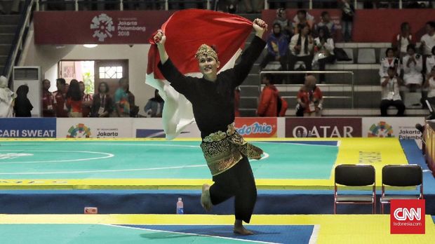 Sugianto meraih emas ke-25 Indonesia di cabor pencak silat. (