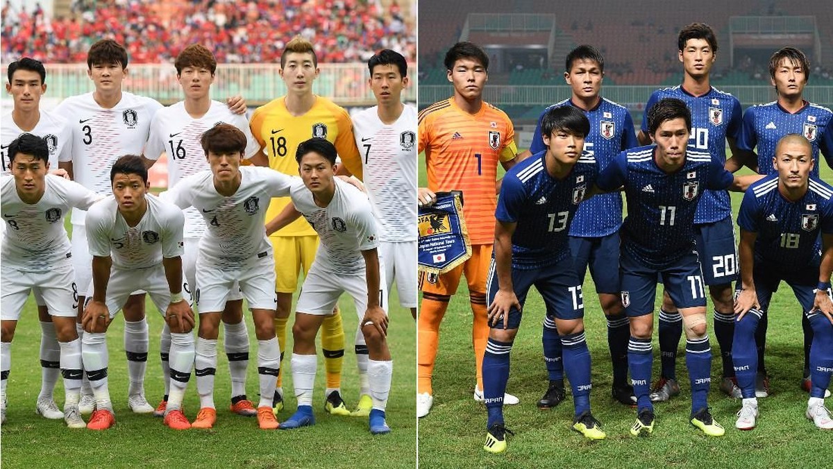 Korsel vs Jepang di final sepakbola Asian Games 201 (Foto: Olahan, Dhemas Reviyanto/Antara Foto/INASGOC)