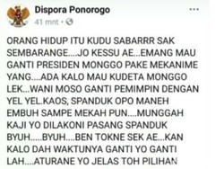 Ini Buntut Viral Akun FB Dispora Ponorogo Jadi Media Politik