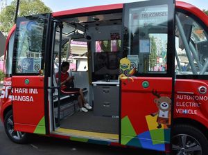 Keren! Ada Bus Listrik Tanpa Sopir Berkeliling di GBK