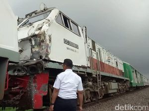 Begini Penampakan KA Mutiara Timur yang Tabrakan dengan Truk Elpiji Begini Penampakan KA Mutiara Timur yang Tabrakan dengan Truk Elpiji