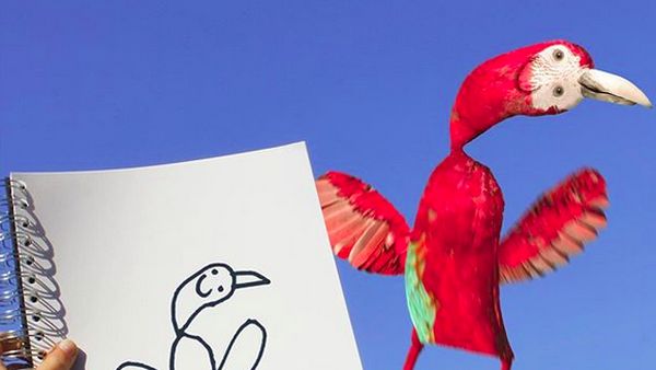 Kocak! Saat Gambar Imajinasi Anak Dijadikan Realita