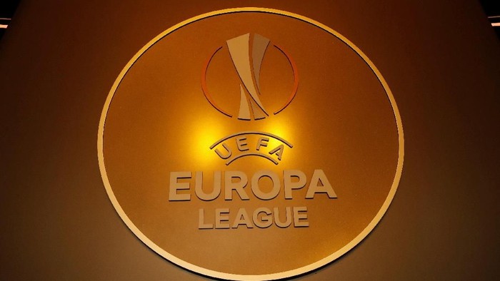 Logo Liga Europa, Liga Europa Soccer Football - Europa League Group Stage Draw - Grimaldi Forum, Monaco - August 31, 2018 General view of the UEFA Europa League logo before the start of the draw REUTERS/Eric Gaillard