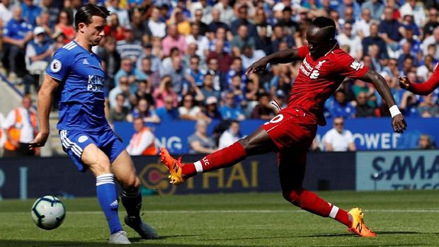 Sadio Mane mencetak gol pembuka keunggulan Liverpool.