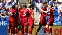 Liverpool digadang-gadang jadi salah satu kandidat kuat juara Liga Inggris usai startnya yang mantap. Menang empat kali dalam empat laga, Liverpool juga punya selisih gol terbaik (+8). Foto: Darren Staples/Reuters