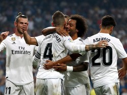 Dengan kemenangan ini, Madrid masih sempurna dengan tiga kemenangan dari tiga pertandingan di Liga Spanyol. Foto: Javier Barbancho/Reuters
