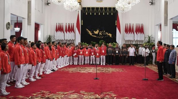 Tim Merah Putih melebihi target yang diberikan pemerintah dengan menempati peringkat keempat klasemen akhir medali Asian Games 2018. (CNN Indonesia/Andry Novelino)