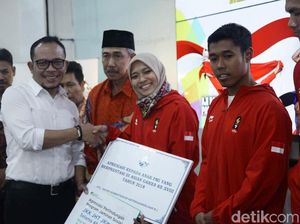 Raih Emas di Asian Games, Atlet Anak Mantan TKI Terima Penghargaan