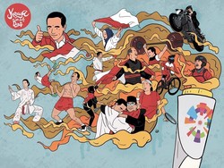 Asian Games 2018 Usai, Intip 3 Ilustrasi Keren Jokowi dan Para Atlet