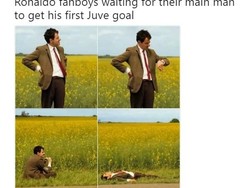 Para fans Ronaldo menunggu pemain idolanya membuat gol bersama Juventus. Lama juga, ya, untuk pemain sekelas Ronaldo? (Foto: Istimewa)