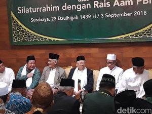Maju Pilpres, Maruf Amin Pamitan ke Pengurus PWNU Jatim