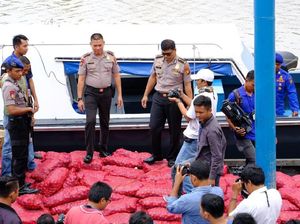 9 Ton Bawang Merah Selundupan Malaysia Ditangkap di Bengkalis