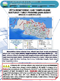 Peta monitoring hari tanpa hujan berturut-turut di Provinsi Jawa Barat per 31 Agustus 2018 (Foto: dok. Direktorat Jenderal Sumber Daya Air)