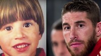 Gaya rumbut saat kecil yang mungkin tak pernah mau dia lihat lagi oleh Sergio Ramos (ist.)