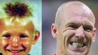 Arjen Robben banyak berubah dibanding saat masih bocah, terutama pada bagian kepalanya (ist.)