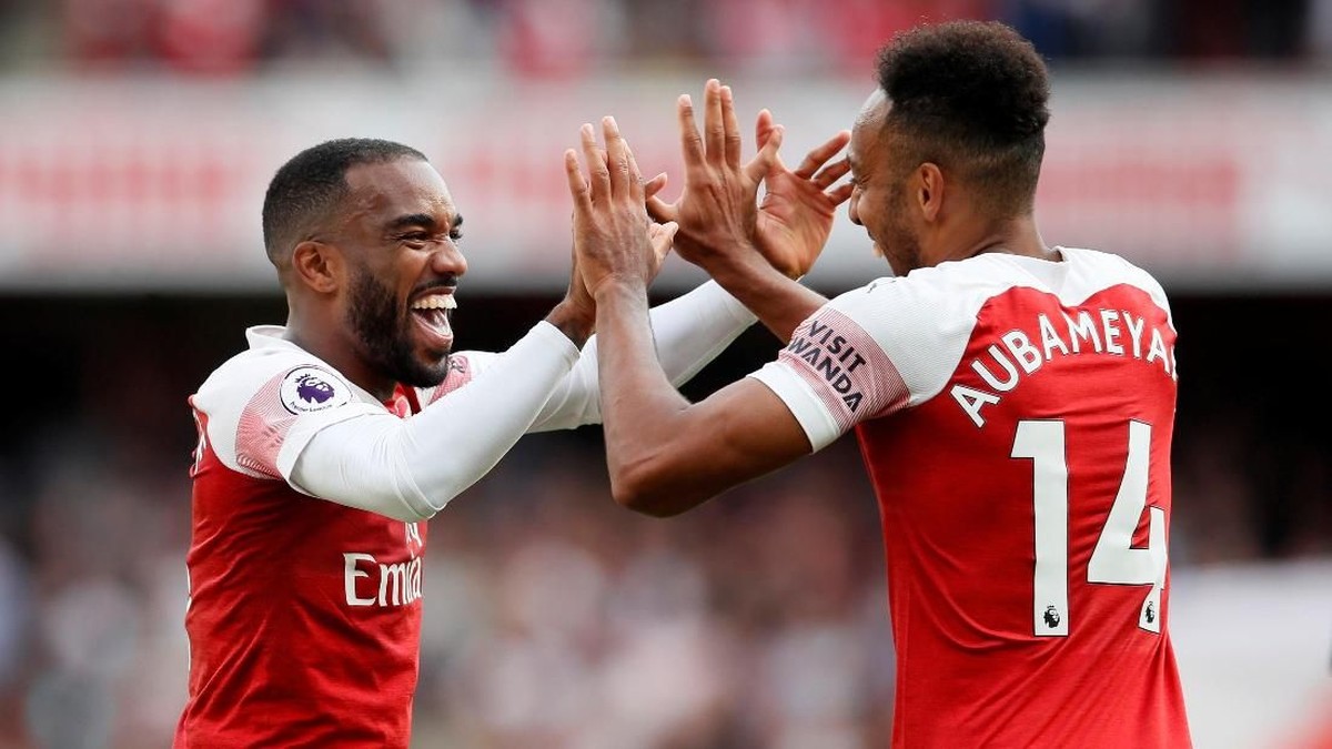 Emery Tak Jamin Duet Aubameyang dan Lacazette Jadi Starter Lagi. (Foto: David Klein/Reuters)