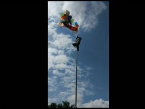 Tak Kalah dari Joni, Kades di Blitar Gesit Panjat Tiang Bendera