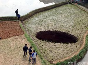 PVMBG Pelajari Penyebab Lubang Misterius di Sukabumi PVMBG Pelajari Penyebab Lubang Misterius di Sukabumi