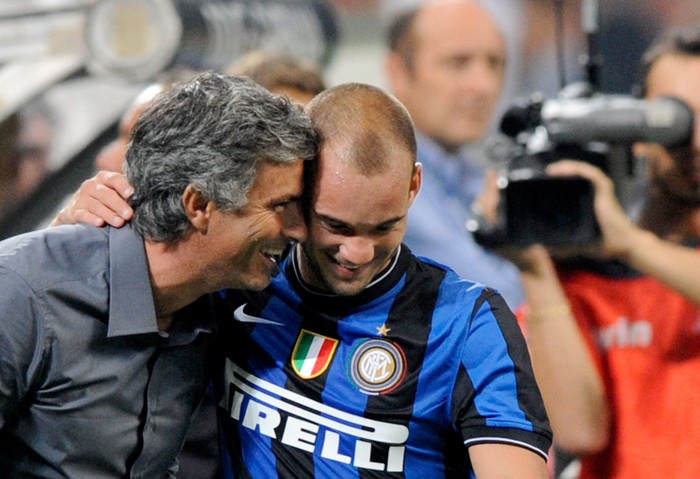 Mourinho dan Sneijder saat di Inter Milan.