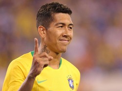 Baru 11 menit berjalan, Firmino membawa Brasil unggul lewat sepakan menyambut umpan Douglas Costa. (Foto: Brad Penner-USA TODAY Sports/REUTERS)