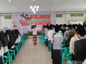 Ratusan Santri di Pangandaran Dukung Jokowi 2 Periode