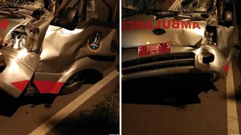 Ambulans Pengantar Korban Bus Maut Cikidang Sukabumi Kecelakaan