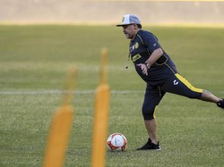 Dorados yang ditangani Maradona saat ini berada di posisi ke-13 dari 15 klub dan baru sekali menang pada enam pekan awal liga. (Carlos Ramirez/Getty Images)