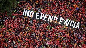 Lautan Manusia di Barcelona yang Serukan Kemerdekaan Catalonia
