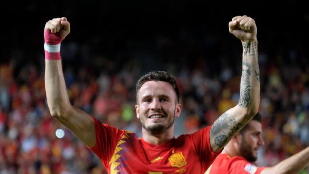 Saul Niguez membuka pesta gol Spanyol ke gawang Kroasia.
