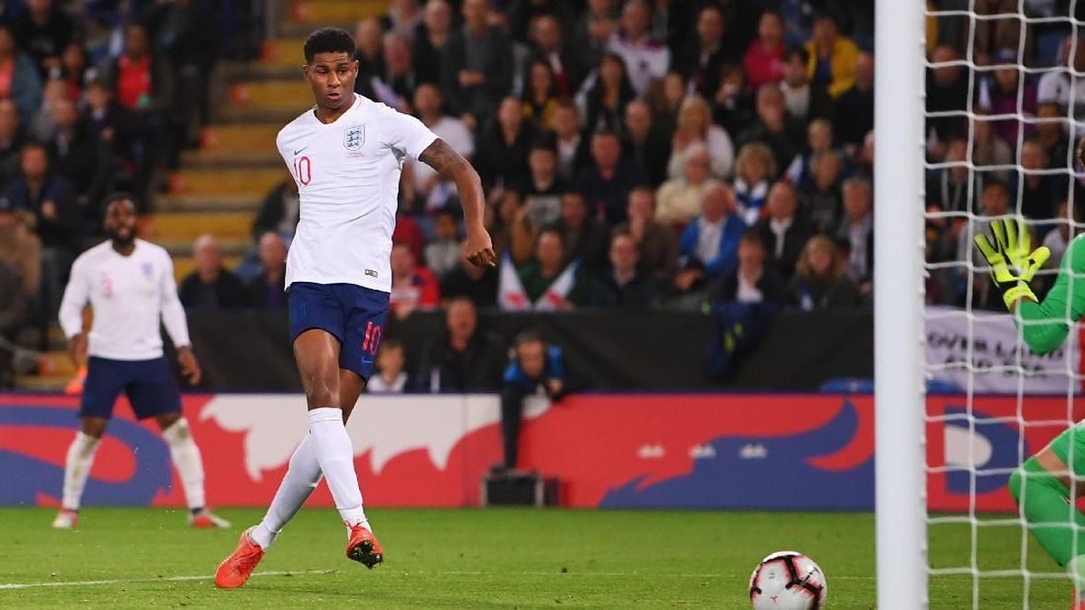 Marcus Rashford mencetak dua gol untuk Inggris di dua penampilan terakhir. (Foto: Laurence Griffiths/Getty Images)