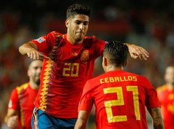 Dalam pertandingan yang digelar di Estadio Manuel Valero, Rabu (12/9/2018) dinihari WIB, Spanyol memetik kemenangan dengan skor akhir 6-0. Marco Asensio menjadi penampil terbaik dalam laga itu. (Foto: Heino Kalis/Reuters)