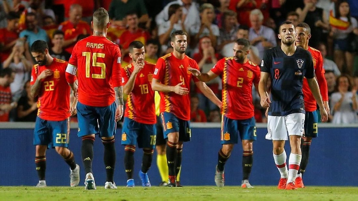 Spanyol menghancurkan Kroasia 6-0 di UEFA Nations League. (Foto: Heino Kalis/Reuters)