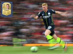 Salah satu aset terbesar Kevin de Bruyne adalah passing-nya yang diberi nilai 92. Sebagai playmaker dia juga punya kemampuan dribble 87 plus rating shooting sebesar 86. (ist.)