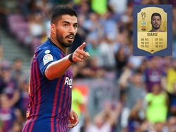 Memiliki kemampuan dribbling 87 dan shooting 90, Luis Suarez adalah penyerang tengah yang bisa jadi mimpi buruk buat bek atau kiper manapun. (ist.)