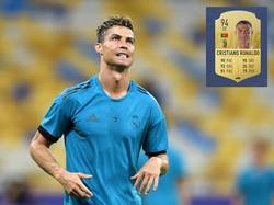 Sama seperti Messi, Cristiano Ronaldo punya total poin 94. Pindah ke Juventus, Ronaldo akan meneror pemain bertahan lawan dengan pace-nya yang bernilai 90, dribbling 90, dan rating shooting sebesar 93. (ist.)