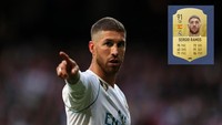 Sergio Ramos punya nilai 91 untuk atribut defending. Dia punya kemampuan sangat baik dalam tekel, aerial duel, dan juga kepemimpinan di atas lapangan. (ist.)