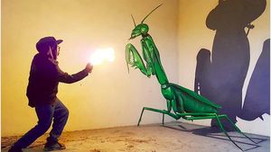 Keren Banget! Seni Grafiti 3D Ini seperti Keluar dari Tembok