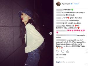 Ramai Kabar Pemecatan HyunA, Netizen Beri Dukungan Ramai Kabar Pemecatan HyunA, Netizen Beri Dukungan