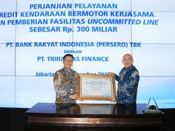 BRI Kucurkan Kredit Kendaraan Bermotor Rp 300 M ke Trihamas Finance