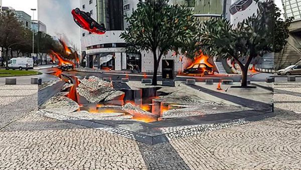 Lukisan 3 Dimensi di Jalanan yang Bikin Merinding