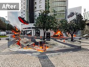 Lukisan 3 Dimensi di Jalanan yang Bikin Merinding Lukisan 3 Dimensi di Jalanan yang Bikin Merinding