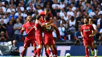 Georginio Wijnaldum merayakan gol yang dicetak di menit ke-39. Reuters/Dylan Martinez.